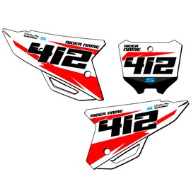 2022-2024 CRF 250 R SG64 Custom MX Number Plates Senge Graphics Kit Compatible with Honda