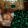 Glow in The Dark Throw Blanket, Galaxy Stars Pattern Soft