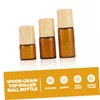 PACKOVE 10pcs Essential Oil Roller Bottles with Wood Grain Caps