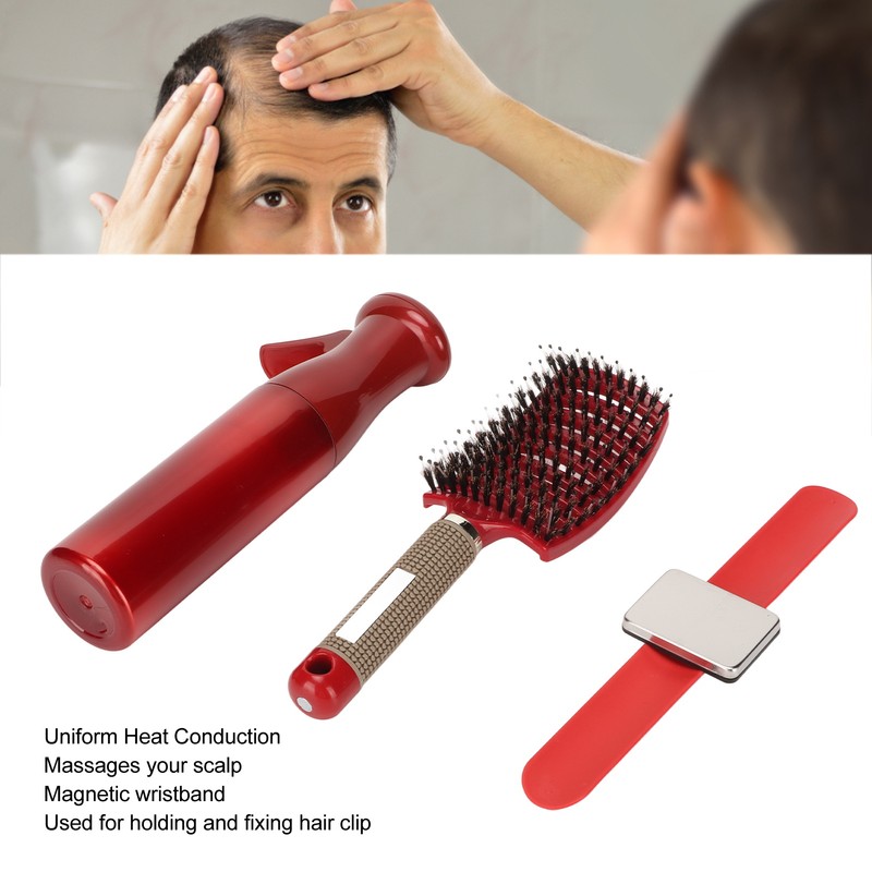 Detangling Curved Vent Brush Spray Bottle Hair Clip Pin Wristband