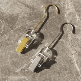 GlamorDove 5Pcs Acrylic Hair Extension Hangers for Wig Holder Laundry Hanging Hook Clips for Hairpin Hairdressers Hangers for Wig Storage Weft Extension Storage Clips