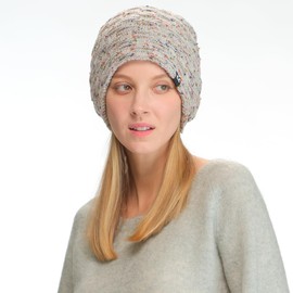 C.C Unisex Thick Oversized Furry Cozy Fleece Lining Winter Knit Beanie Warm Hat Oatmeal