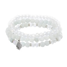 GoPaw Bead Bracelet Stretch Women's Bracelet, Crystal Stretch Women's Bracelet Multilayer Boho Bracelet for Women Birthday Gift, One size, Crystal and Natural Stone, No Gemstone