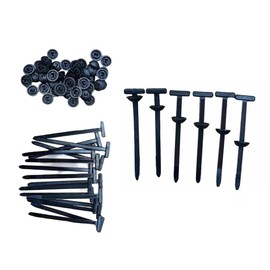 20PCS Nylon Self-Locking Zip Tie Buckles for Automotive & Home – Heavy-Duty Pin & Button Design, UV-Resistant Black, Universal Cable Tie Holder Clips