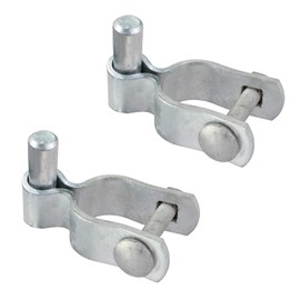 Chain Link Fence Gate Post Hinge 2 Pack Fence Frame Hinge Pipe Gate Hinge in Zinc Plated for 1-3/8” Outside Diameter Post/Pipe, Nut/Bolt Included for Hinge