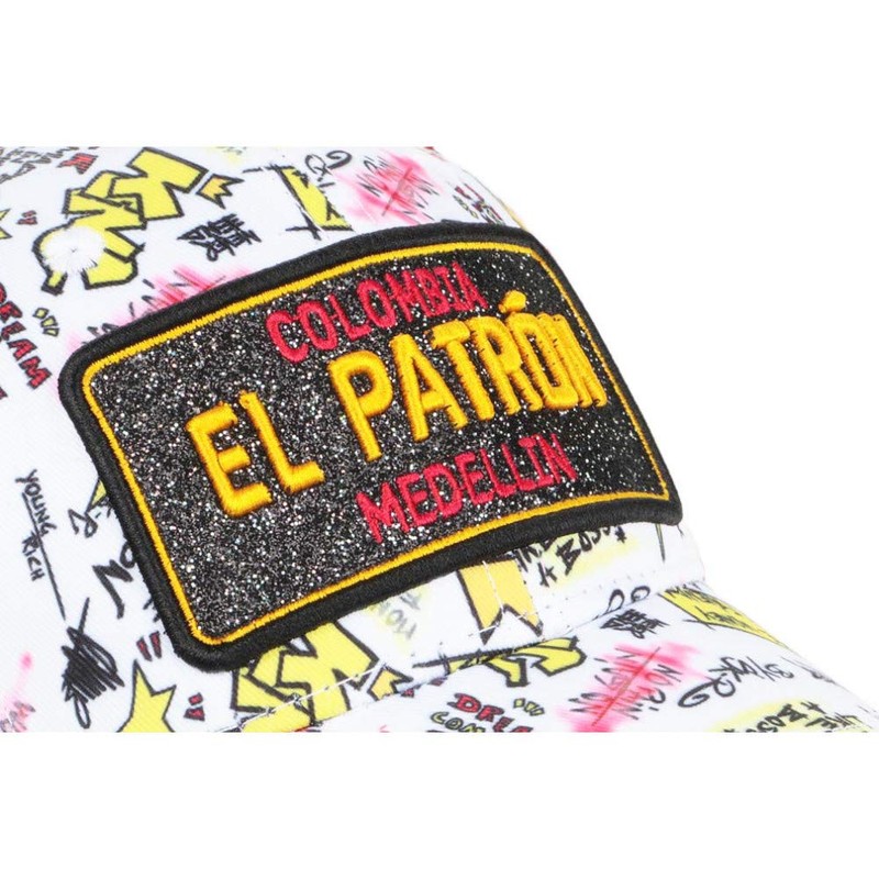 El Patron White and Orange Rhinestone Street Wear Colombia Medellin