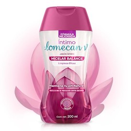 LOMECAN V Shampoo Intimo Balance Micelar, Con Micelas que atraen las impurezas, protege de malos olores y balancea el pH, con ácido láctico dermatológicamente probado, botella con 200ml