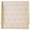 Large Ottoman Tray for Coffee Table,Square Shagreen Leather Decorative Tray