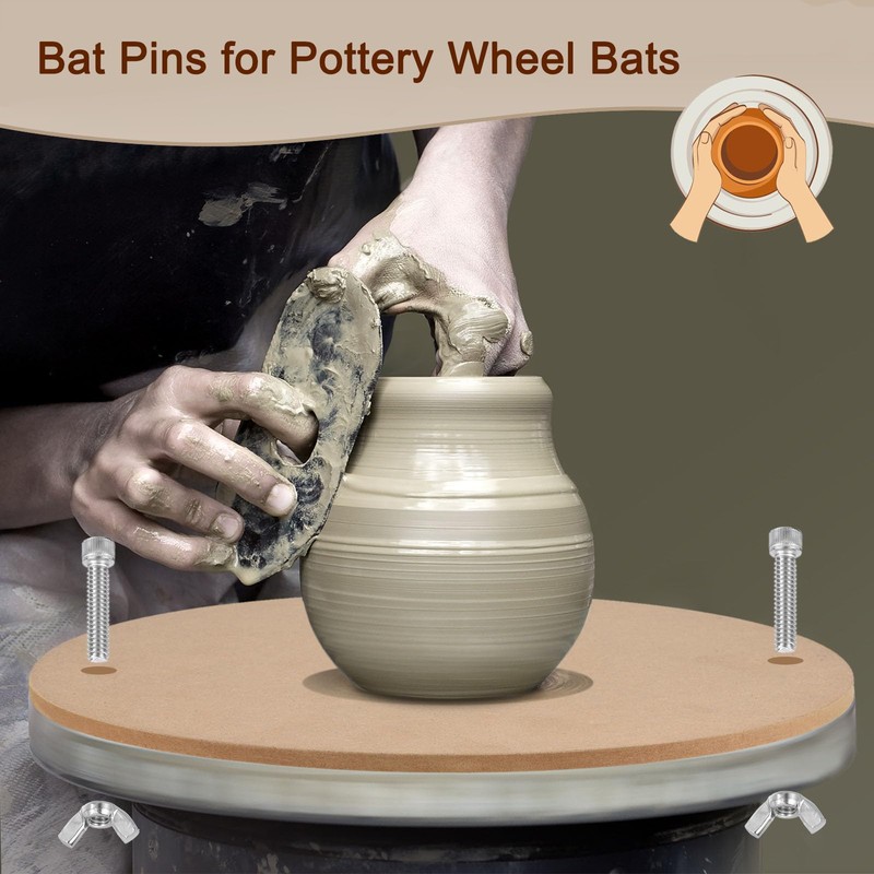 PATIKIL 7/8" Bat Pins, 6 Sets 304 Stainless Steel Pottery