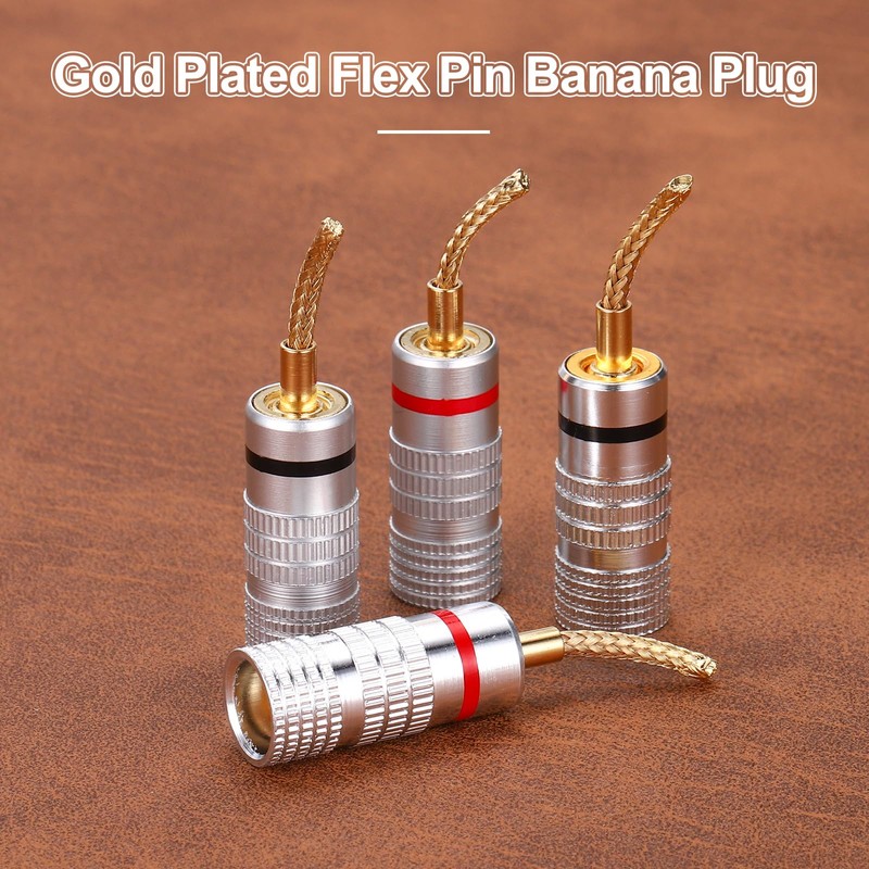 MECCANIXITY 10 Pcs Flex Pin Banana Plugs, 8.5mm (5/16") Banana