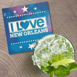 Unbranded I Love New Orleans City United States Slogan 4'' X 4'' Square Wooden Coaster
