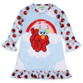 INTIMO Sesame Street Girls' Sweet Dreams Elmo Rainbow Sleep Pajama Dress Nightgown (2T)
