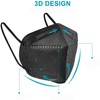 LEMENT 25pcs KN95 Face Mask Black 5 Layer Cup Dust