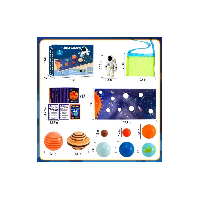 Juego Educativo De 30 Piezas Del Sistema Solar Montessori