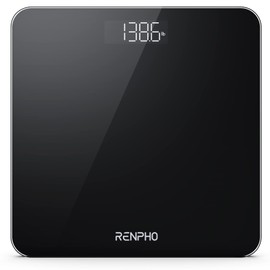 RENPHO Scale for Body Weight, Bathroom Weighing Scale with Backlit LED Display, Highly Accurate & Measures Weight up to 400 lb/180kg, Batteries Included, 11"/280mm, Black