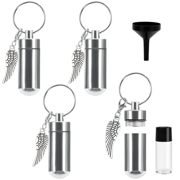 BELLE VOUS Silver Cremation/Funeral Keepsake Pendant (4 Pack) - 4.9cm