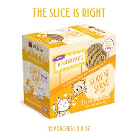 Weruva Wet Cat Food, The Slice is Right with Wild Caught Salmon Pate, 2.8oz Slide N Serve Pouch, Pack of 12