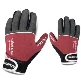 Murphys V2 Gaelic Football Adult's Gloves, Premium Latex Field Players Mittens, Durable Hook and Loop Closure, Grey and Red Maroon, 7, Extra Small