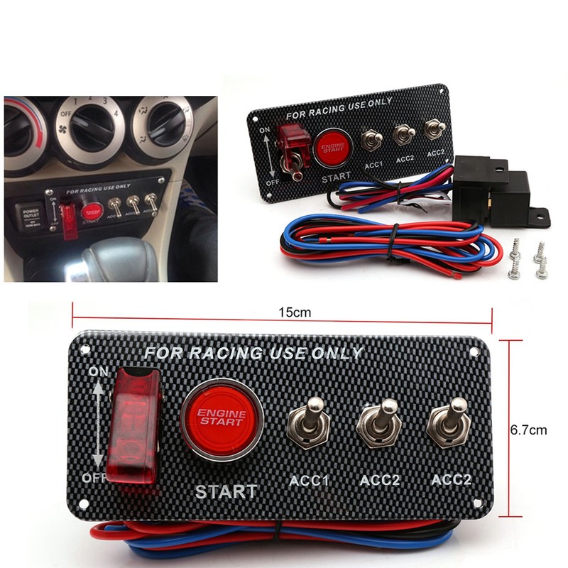 Toggle Switch Ignition 5 in 1 12V 40A Carbon Fibre