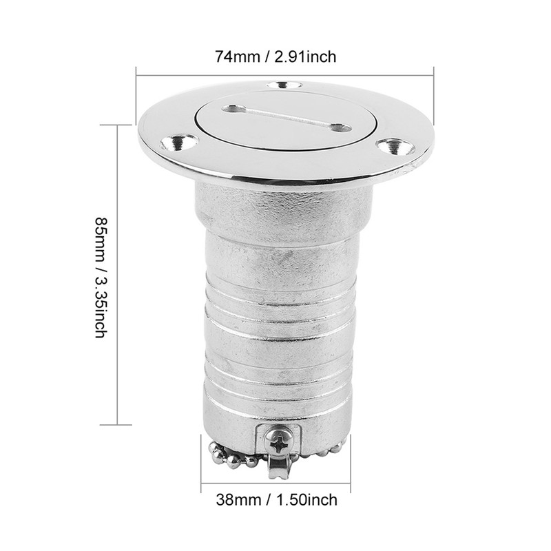 316 Stainless Steel 1.5in Boat Deck Fill Filler Water Tank