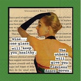 Design Design 624-10049 Flawless Dance Moves Beverage Napkin, Multicolor