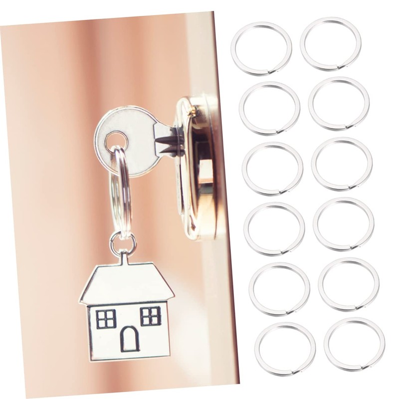 STOBOK Key Ring Accessories 50pcs Stainless Steel Keyring Clips Keyring