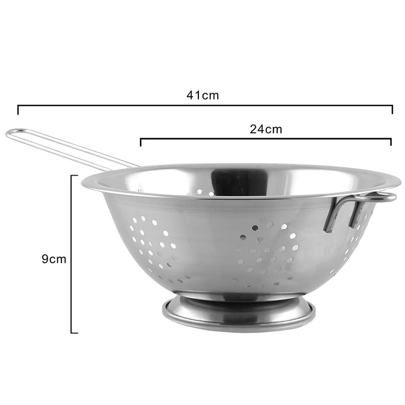 APOLLO SS Colander 3qt with Handle, Multi-Colour, 41x24x9