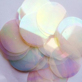 200pcs Flat Sequins Iridescent Spangles Craft Loose Sequins for Embroidery, Applique, Knitting, Arts, Crafts, and Embellishment (40mm)