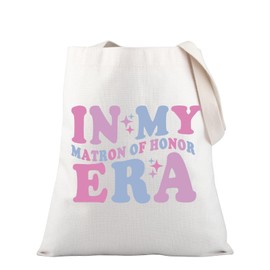 PLITI Matron Of Honor Gift: In My Matron Of Honor Era Tote Bag - Medium, Matron Honor Era Tgca, Water Resistant, Reusable - Perfect for Daily Use, Wedding Party Gift, Female, Adults