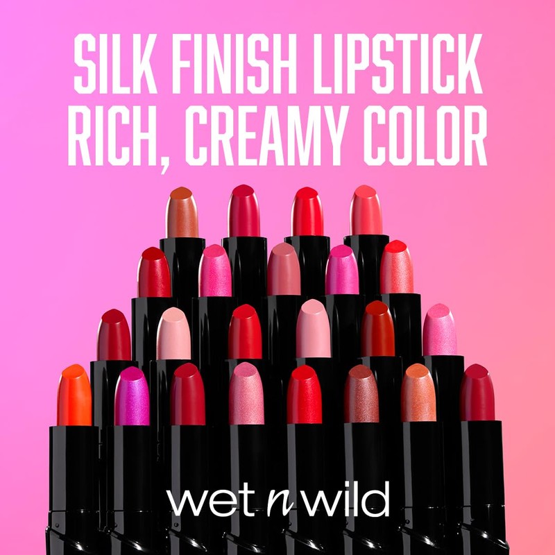 wet n wild Silk Finish Lipstick, Hydrating Rich Buildable Lip