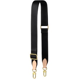 YAZHIMI purse strap Adjustable Soft Crossbody Strap for Pochette Accessories Replacement Strap, Wide Canvas Strap for Designer Purse, Black
