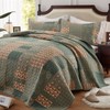 LEAONME 2 Pieces Twin Size Quilt Set Olive Green Paisley