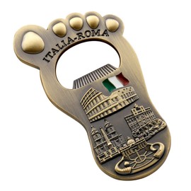 Footprint Bottle Openers,Metal Refrigerator Sticker Opener Italian Bigfoot Tourist Souvenirs Retro Crafts Creative Beer