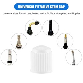 LKAHG 30PCS Car Tire Valve Stem Caps, Plastic Automotive Tyre Wheel Valve Caps Dust Cover, Vehicle Tire Stem Covers with Seal Ring, Universal Tyre Valve Dust Cover for Sedan, Bike, SUV (White)