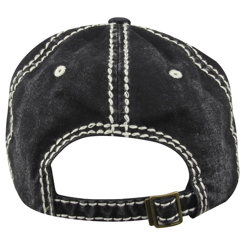 MINAKOLIFE Men Vintage Rock Shark Washed Baseball Cap Hat (Black)