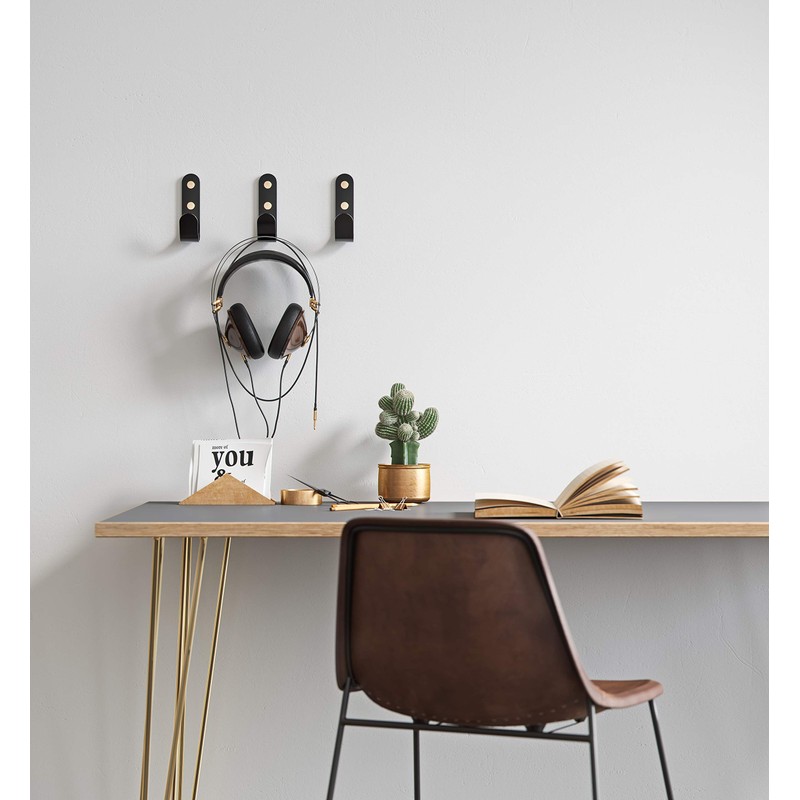 The Hairpin Leg Co. Metal J wall hooks single White/Brass