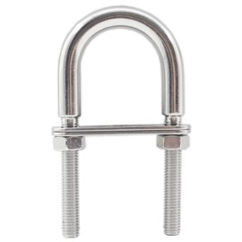 Stainless Steel Marine Boat Bow Eye,TTZEZE U Bolt Tie Down Marine Stainless, M8 U-Shaped Bolt Set with Nuts(5/16") and Plates Marine Boat Yacht Fitting Acceossaries Deck Hardware (1 Pcs, M8x100)