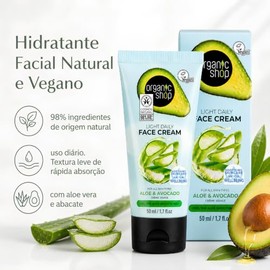 Crema Facial Diária Orgánica Hidratante Aguacate Aloe Organic Shop