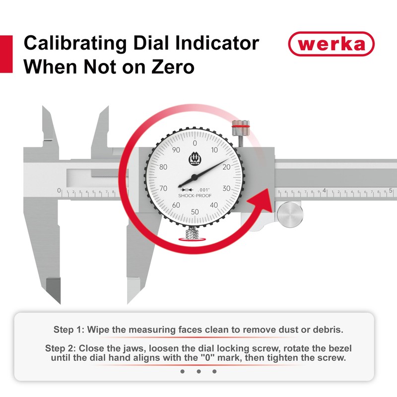 werka Dial Caliper 12 Inch, Shockproof Dial Caliper Measuring Tool
