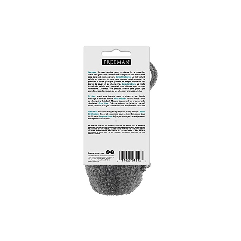 FREEMAN (FRHKR) Soap Saver Bags, Loofah Body Scrubber Bath Sponges