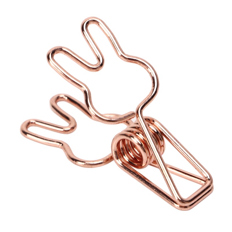 100Pcs Bunny Binder Clips Hollow Out Strong Clamping Sturdy Metal