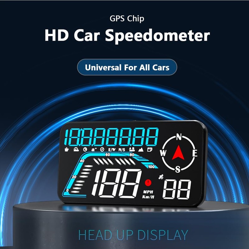 Riloer Car Head Up Display with GPS Chip, Compass and