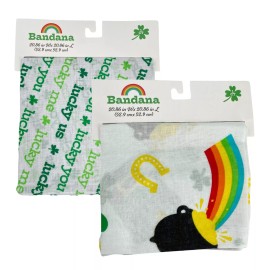 Lucky Star Lot of 2 St Patrick's Day Bandana Handkerchief Dog Scarf Lucky Shamrock Cotton