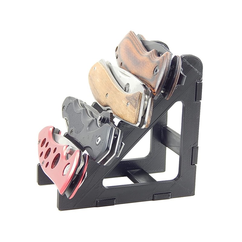 Black Knife Display Stand Rack Holder Organizer For 4 Pocket