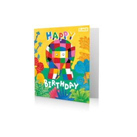 Danilo Promotions Elmer The Patchwork Elephant Birthday Card,Multi,7 x 6