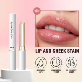 BEUKING Moisturizing Lip Balm, Colored Lip Cheek Dual Use Tint Long Lasting Color Changing with PH High Pigmented Nourishing Lipstick For Daily Lip Care (#4 White)