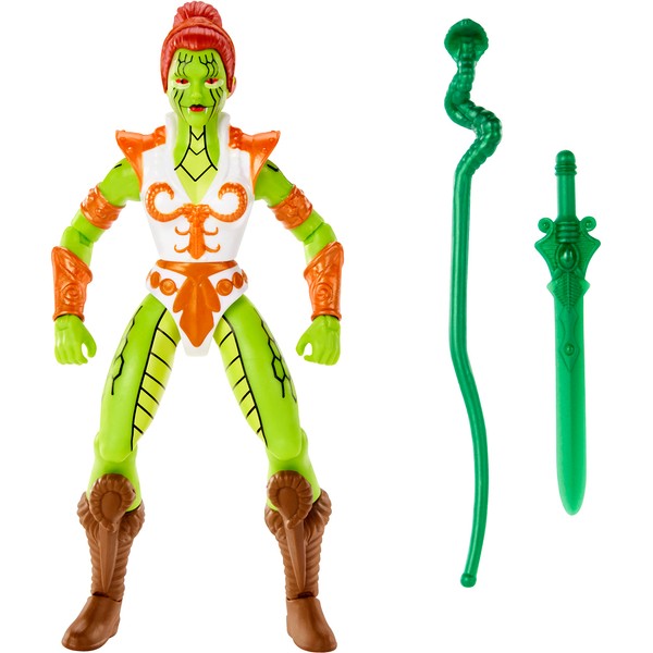 Masters of the Universe Origins Action Figure & Accessory, Snake Teela Figure with Articulation & Mini Comic Book, 5.5 In