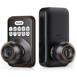 Zowill Keyless Entry with Knob - Electronic Keypad Deadbolt, Keyless Entry with Door Knob, Auto Lock, Easy Install, Keypad Knob for Front Door