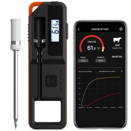 Meat Thermometer Wireless Digital, Instant Read LCD Display Bluetooth Grill Thermometer, IP67 Waterproof Roasting Thermometer Wireless, Meat Thermometer for Oven Grill Smoker Airfryer BBQ
