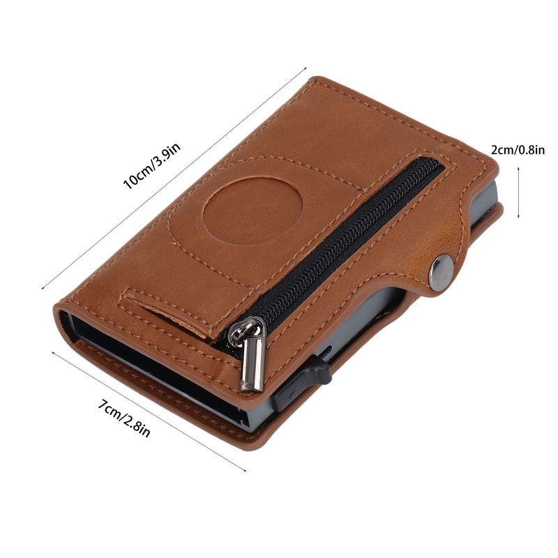 Wallet Aluminium Alloy PU Anti Lost Ultra Thin ID Credit